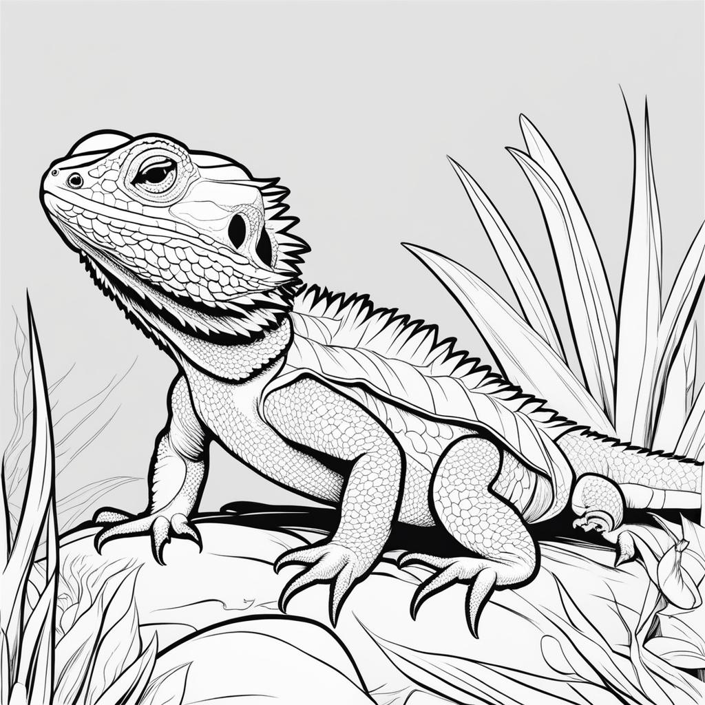 bearded dragon hatchlings cute animals coloring page 