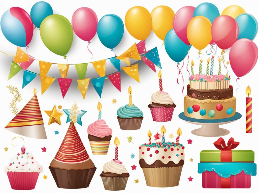 birthday clipart - full of joy and festivities. 