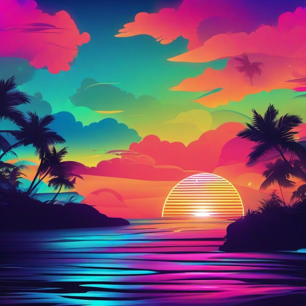 Beach Background Wallpaper - neon beach background  