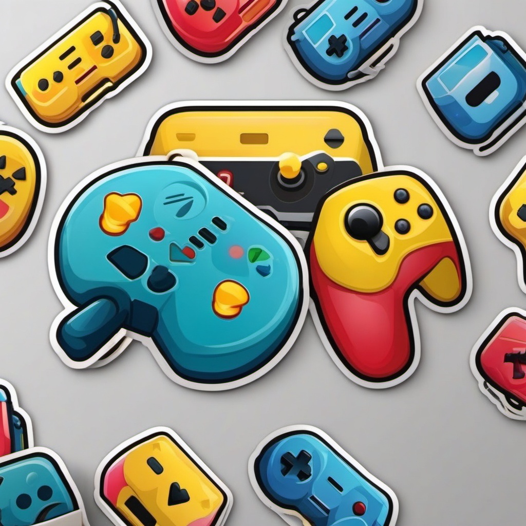 Joystick and Console Emoji Sticker - Gaming entertainment, , sticker vector art, minimalist design