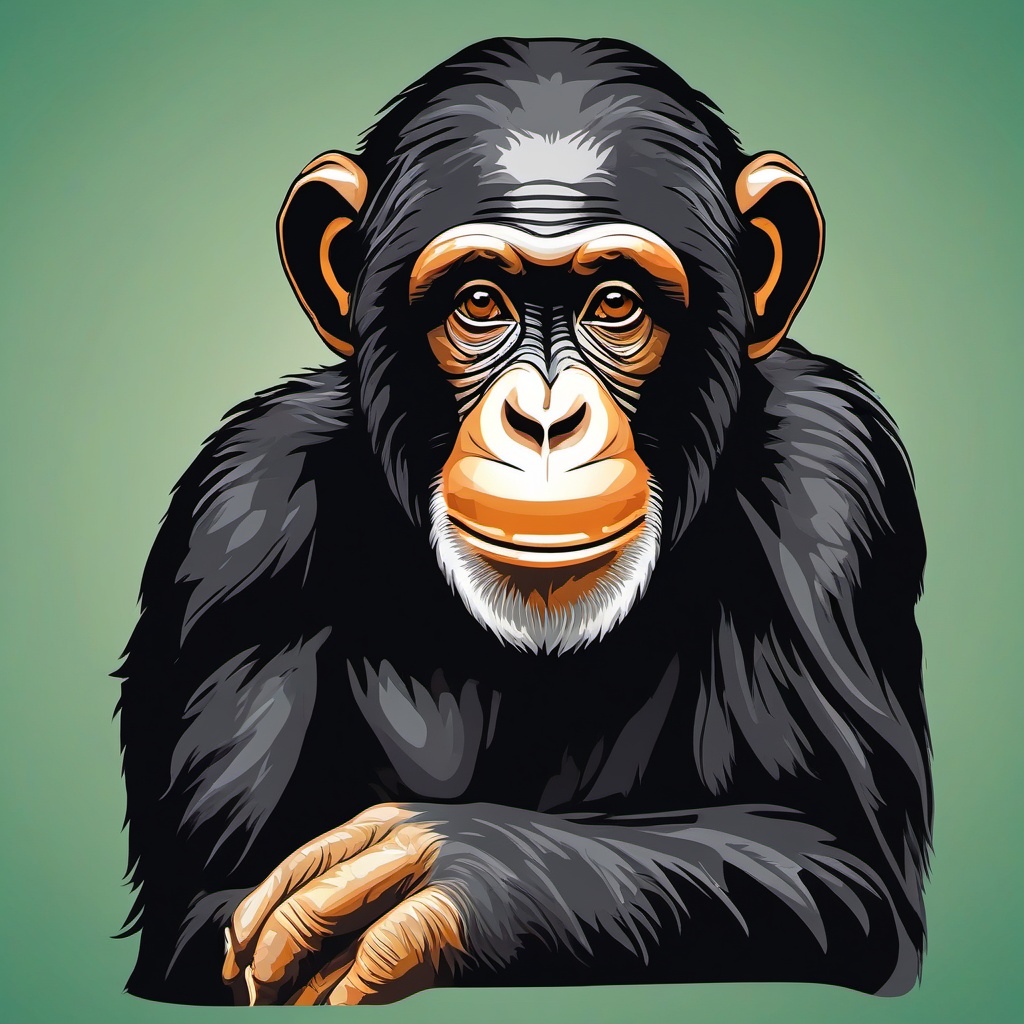 Chimpanzee clipart - Close relative of humans in the wild, ,color clipart vector style