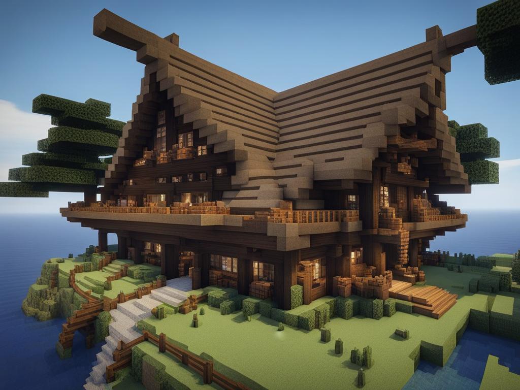 viking longhouse by the sea with dragon-shaped prow - minecraft house design ideas minecraft block style