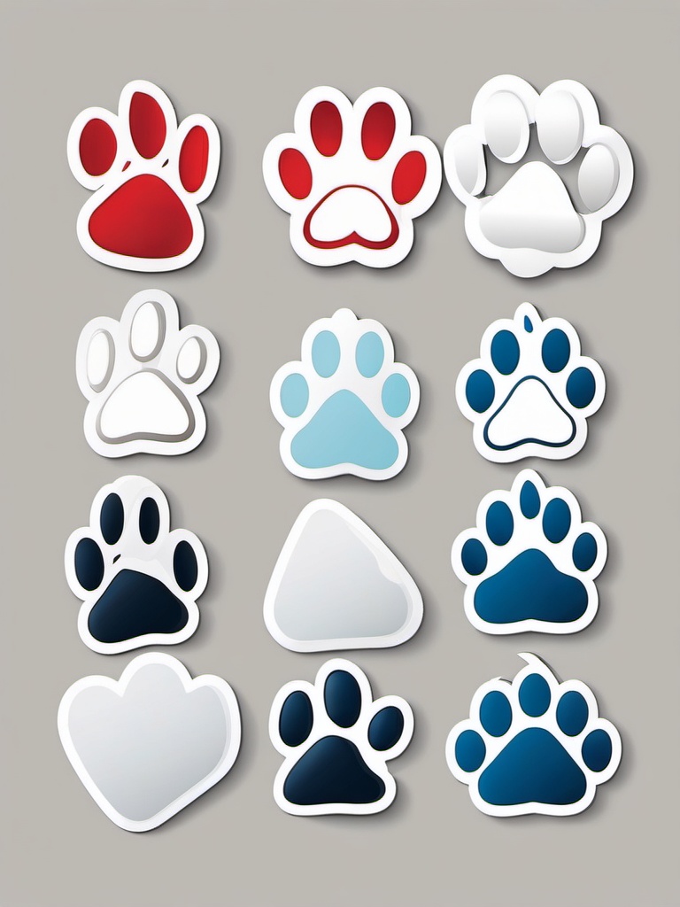 Snowy paw prints sticker- Playful and cute, , sticker vector art, minimalist design