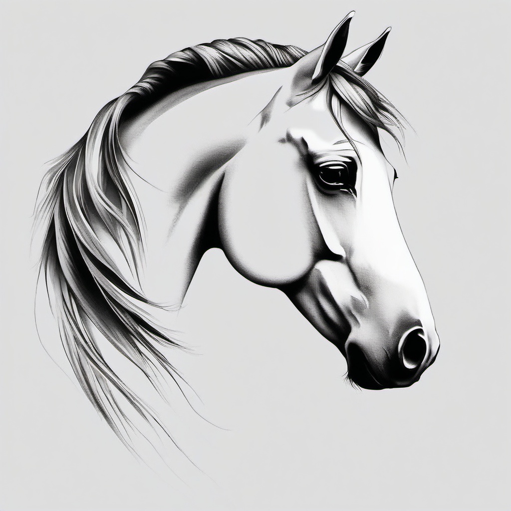 horse ka tattoo  simple tattoo,minimalist,white background