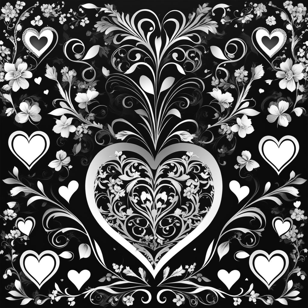 heart clip art black and white - symbolizing love and affection. 