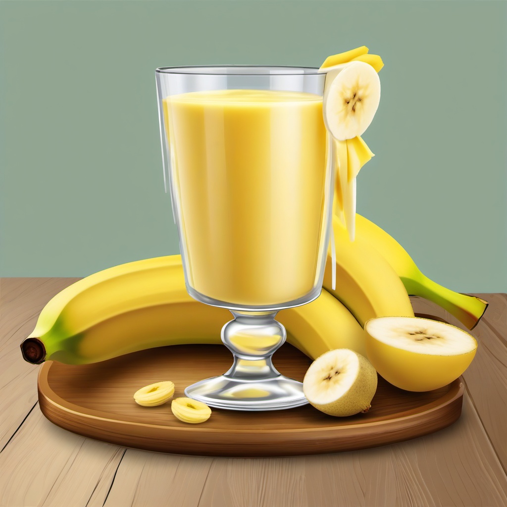 Banana clipart - banana smoothie in a glass  