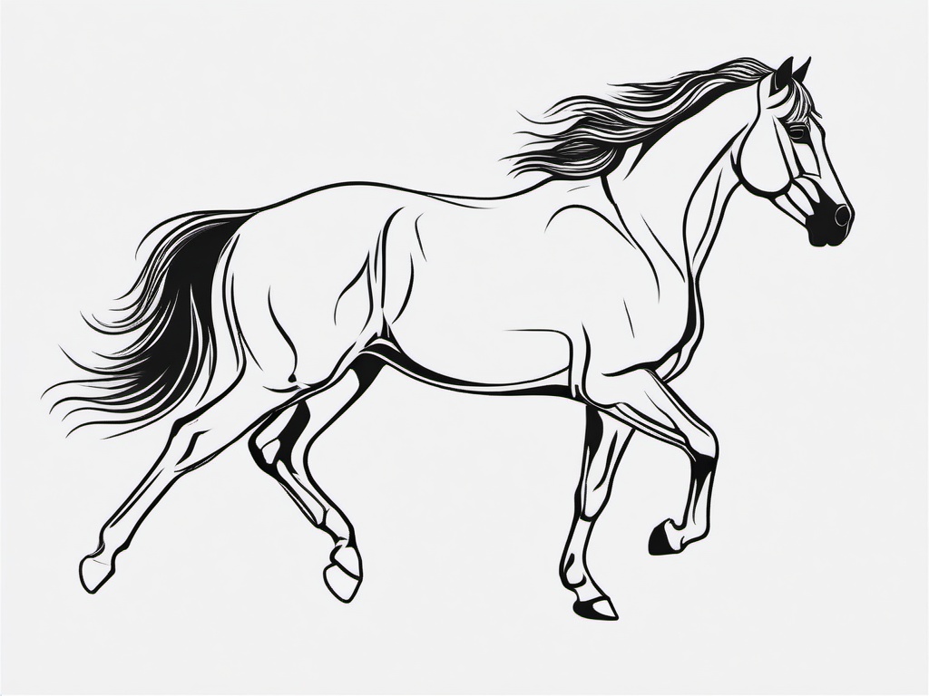 horse tattoo outline  simple tattoo,minimalist,white background