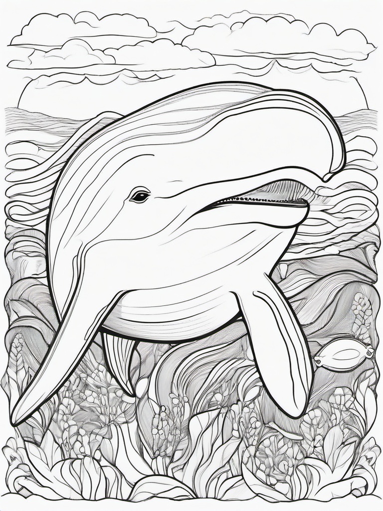 Pilot Whale Coloring Pages - Social Ocean Dwelling Mammal  black outline printable sheet, coloring page