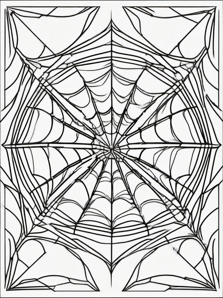 Spider Coloring Pages - Creepy Web-Spinning Halloween Creature  minimal black outline printable sheet, coloring page