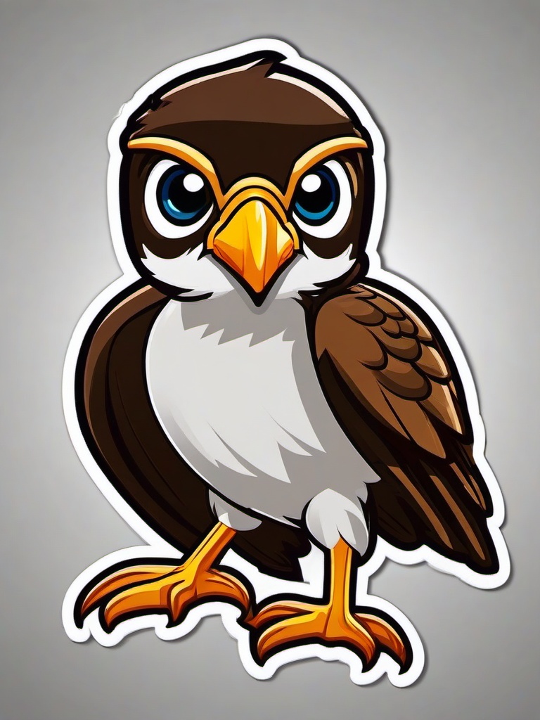 Falcon cartoon - speedy bird of prey  cartoon sticker style