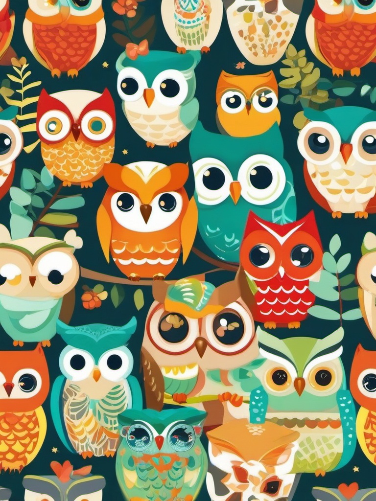 Owl Cute Wallpaper - Playful owls in a cute style  ,mobile iphone background wallpaper