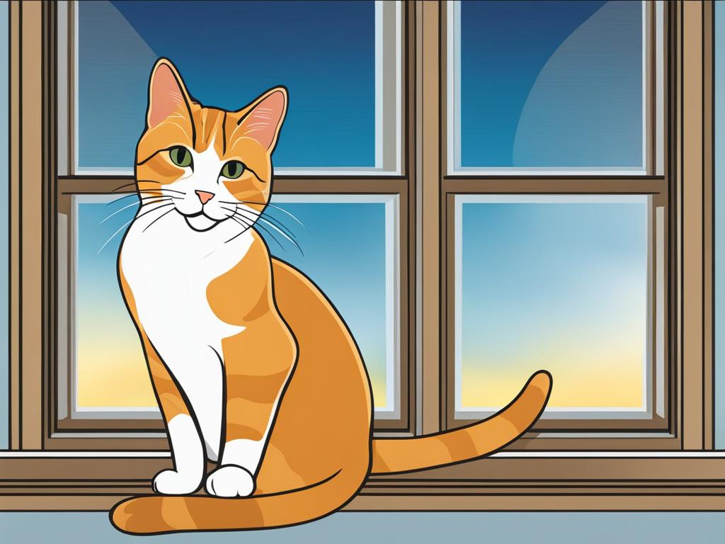 cat clip art: purring contentedly in a sunny window. 