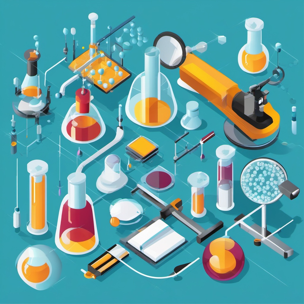 Nanotechnology Research clipart - Nanotechnology research in the lab, ,vector color clipart,minimal