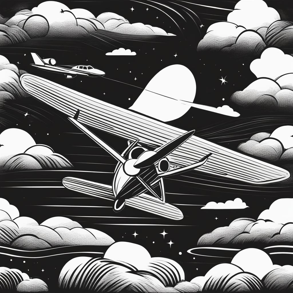 airplane clipart black and white - soaring through the skies. 