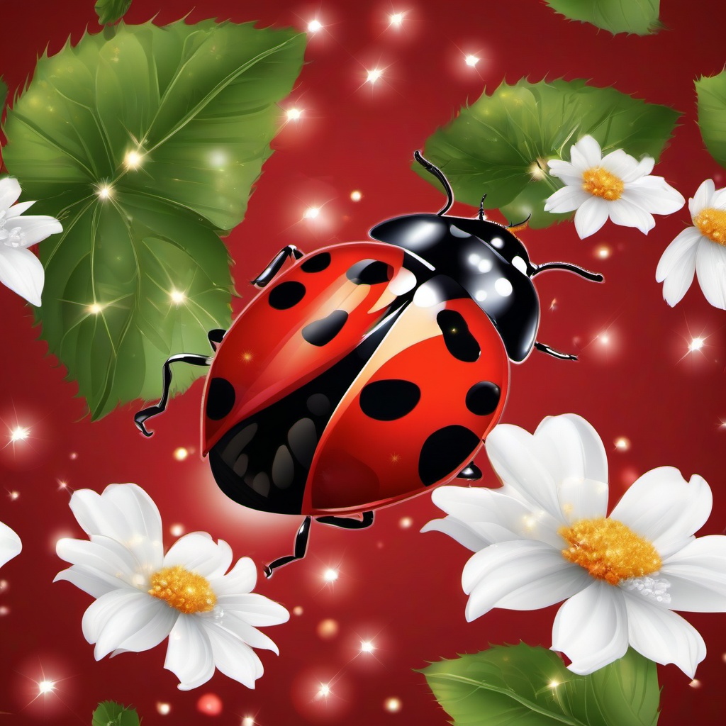 Ladybug clipart - ladybug flying with sparkles around it  