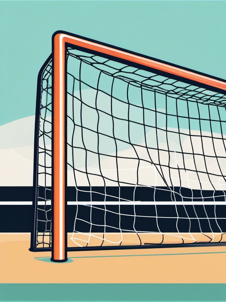 Soccer Goal Clipart - A soccer goalpost waiting for a score.  color vector clipart, minimal style