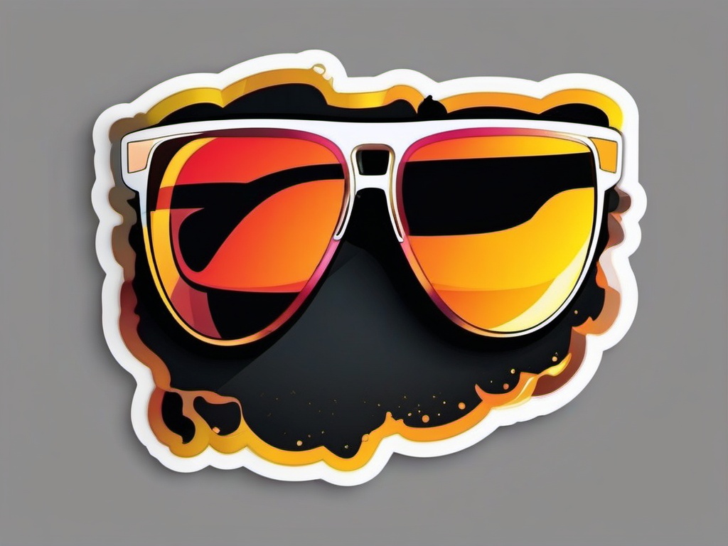 Sunglasses Sticker - Stylish sunglasses icon, ,vector color sticker art,minimal