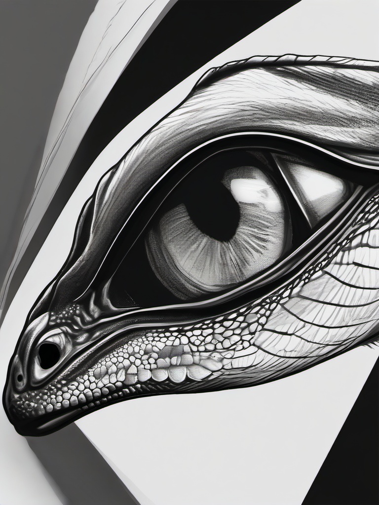 drawing of an iguana eye  minimal rough sketch scribbles,doodles,black and white