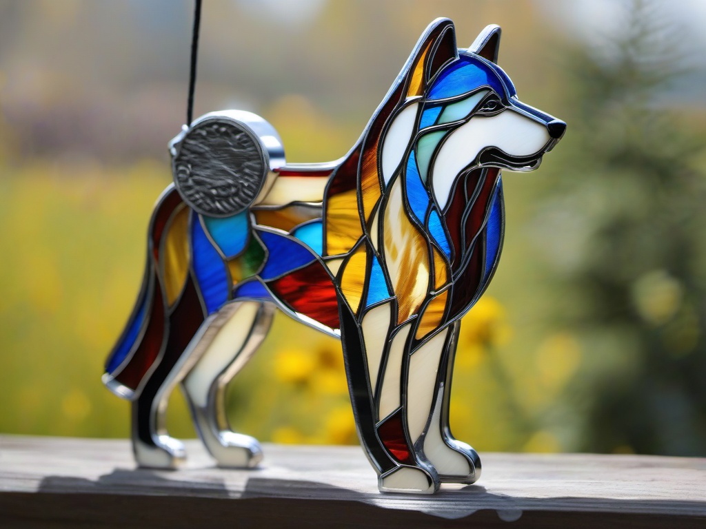 Stained Glass Alaskan Malamute - Malamute with thick fur  