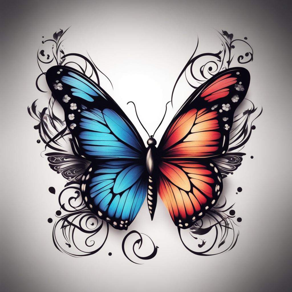 stunning butterfly tattoo design symbolizing transformation and freedom. 