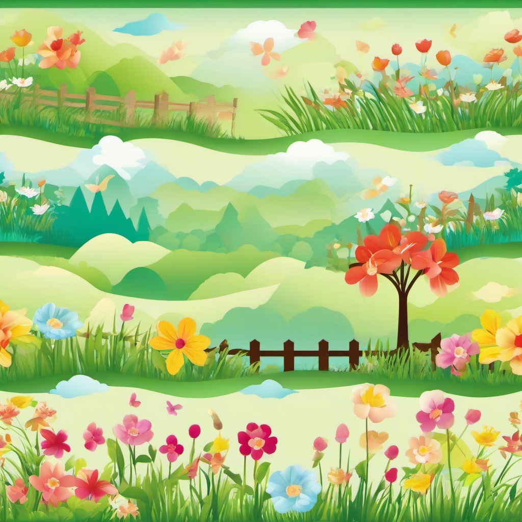 May clipart - nature scene showcasing the beauty of May  