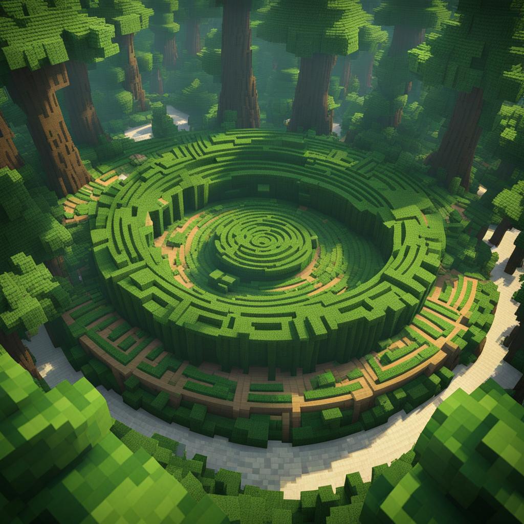 mystic druidic circle hidden in an ancient forest - minecraft house design ideas minecraft block style