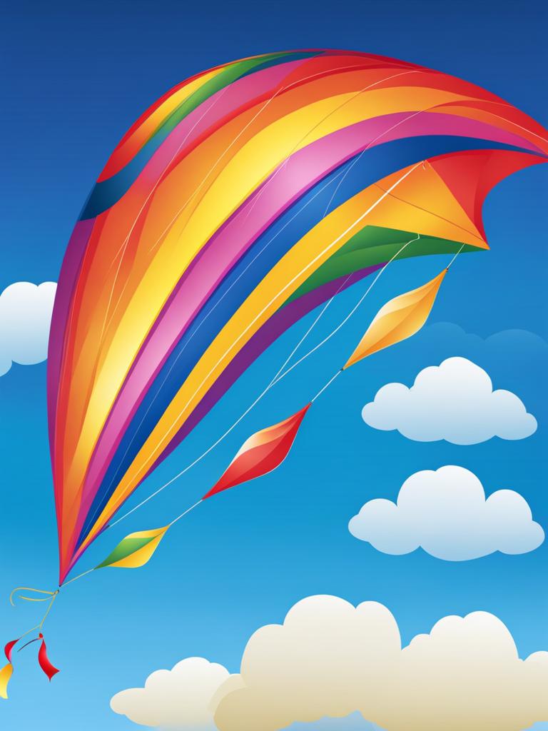 kite clipart - a colorful kite soaring high in the sky 