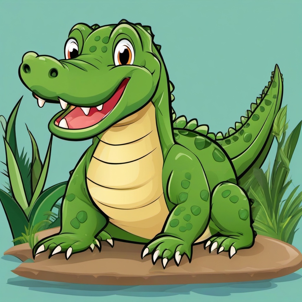 Alligator clipart - alligator with playful animations  