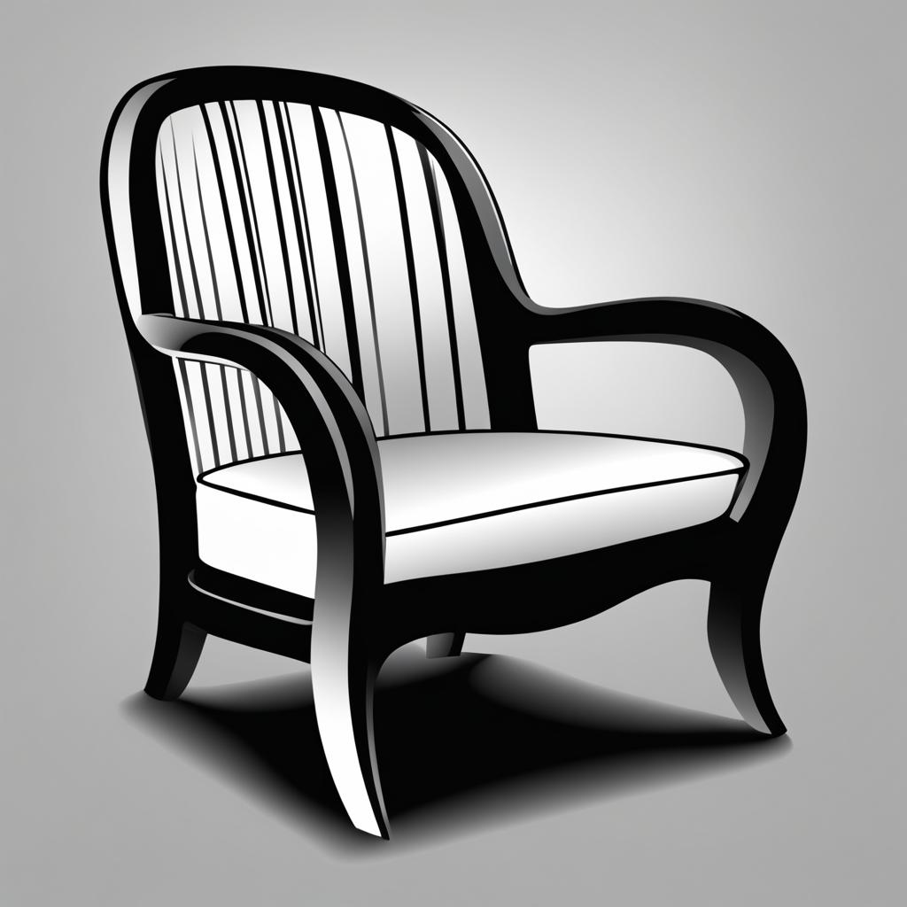 chair clipart black and white 