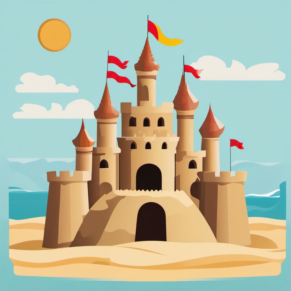 Sandcastle Masterpiece clipart - Masterpiece sandcastle creation, ,vector color clipart,minimal