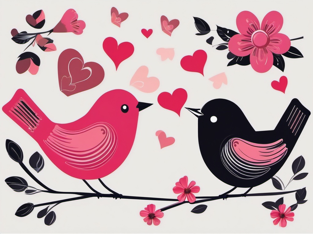 Wedding Love Birds clipart - Love birds as a symbol of love, ,vector color clipart,minimal