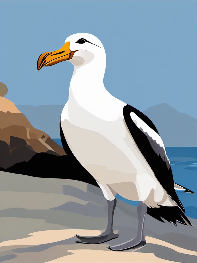 Albatross clipart - Oceanic bird known for its long-distance flight, ,color clipart vector style