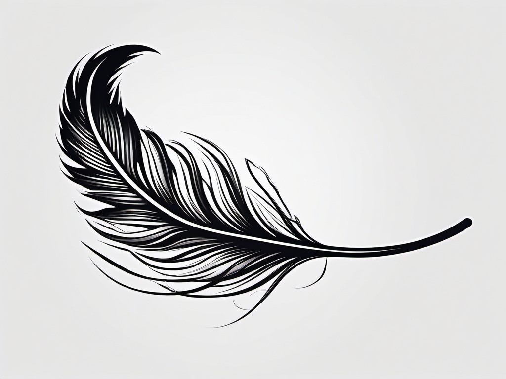 Feather Tattoo Sayings - Feather designs accompanied by meaningful sayings.  simple vector tattoo,minimalist,white background