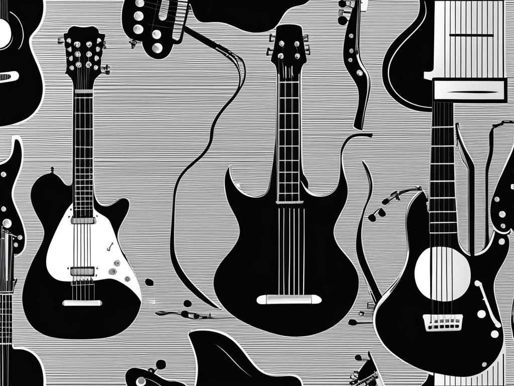 guitar clipart black and white 