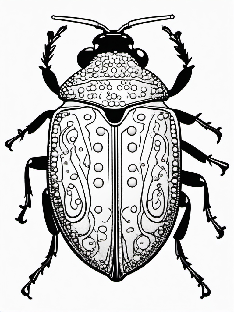 Ladybug Coloring Page - Red Dotted Beetle  black outline printable coloring page