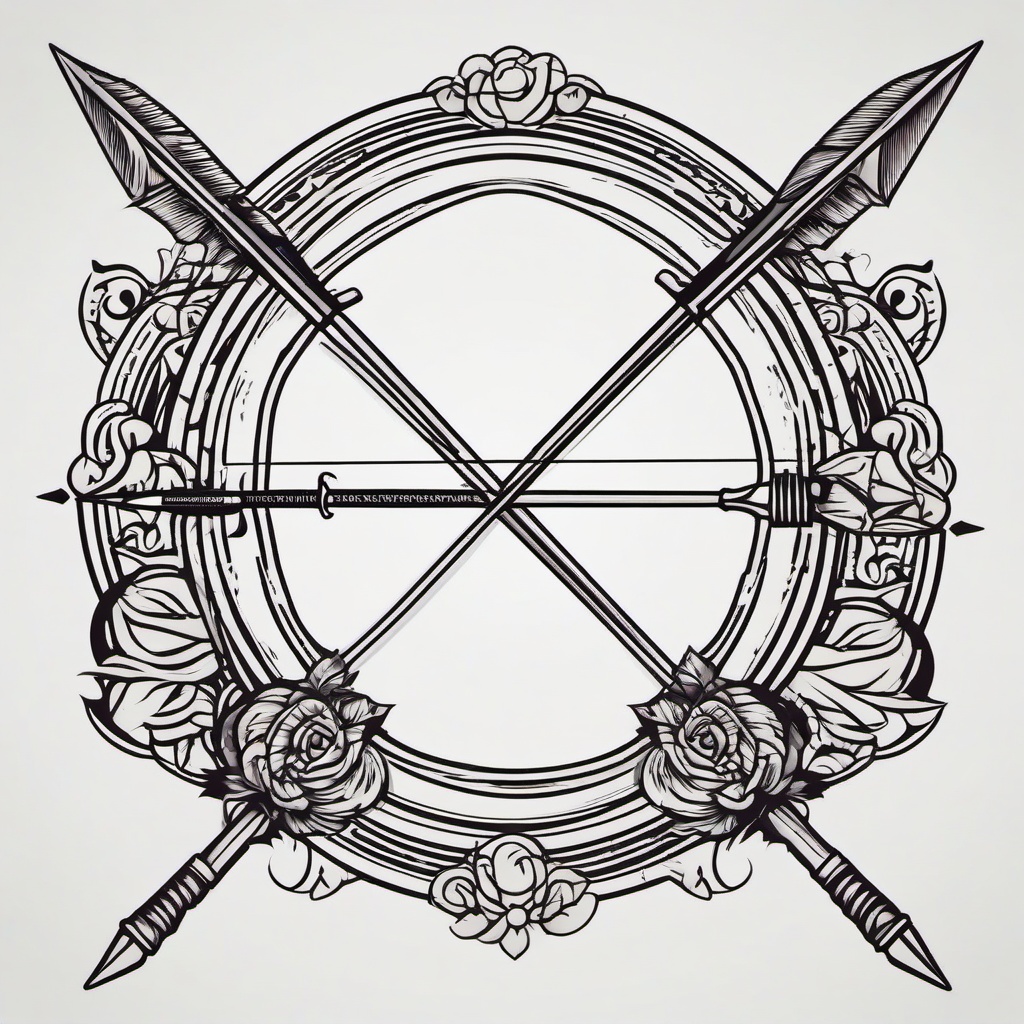 bow arrow tattoo  vector tattoo design