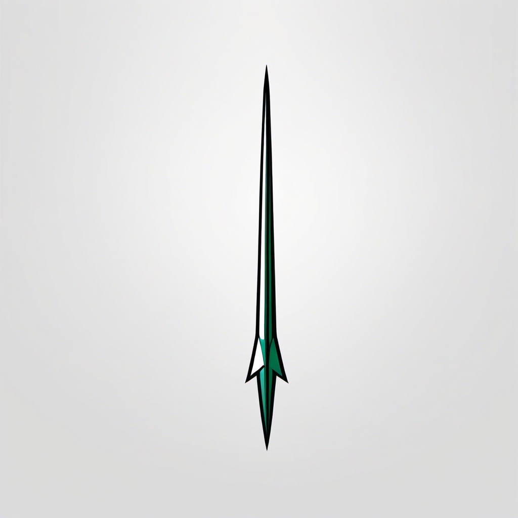 Arrow Tattoo - A sleek arrow tattoo pointing forward  few color tattoo design, simple line art, design clean white background