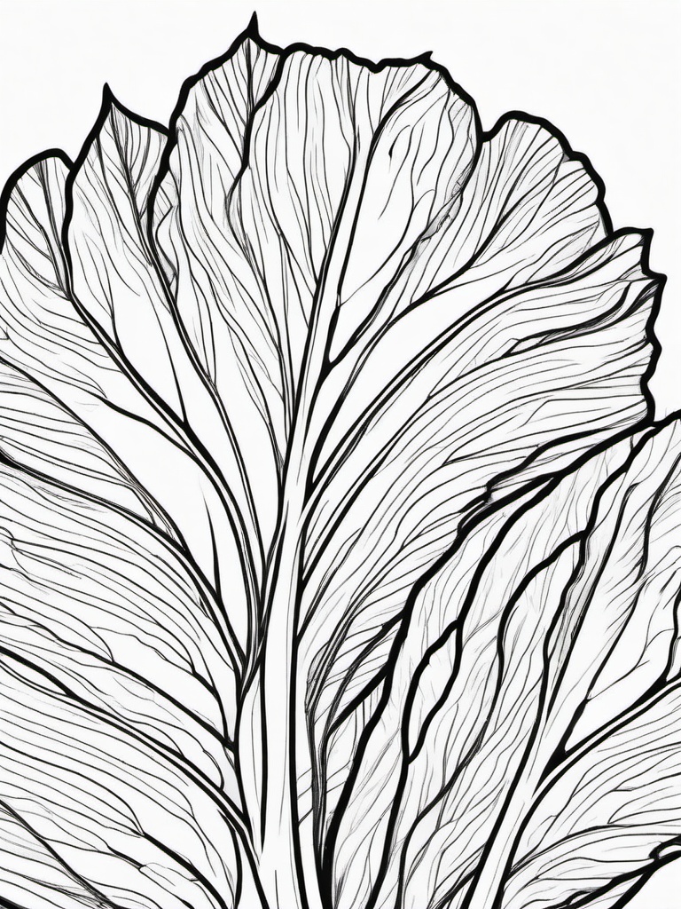 Vegetable Coloring Pages - Chard leaves with colorful stems  simple coloring pages