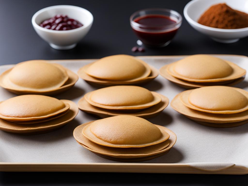 red bean pancakes, thin pancakes filled with sweet red bean paste. 