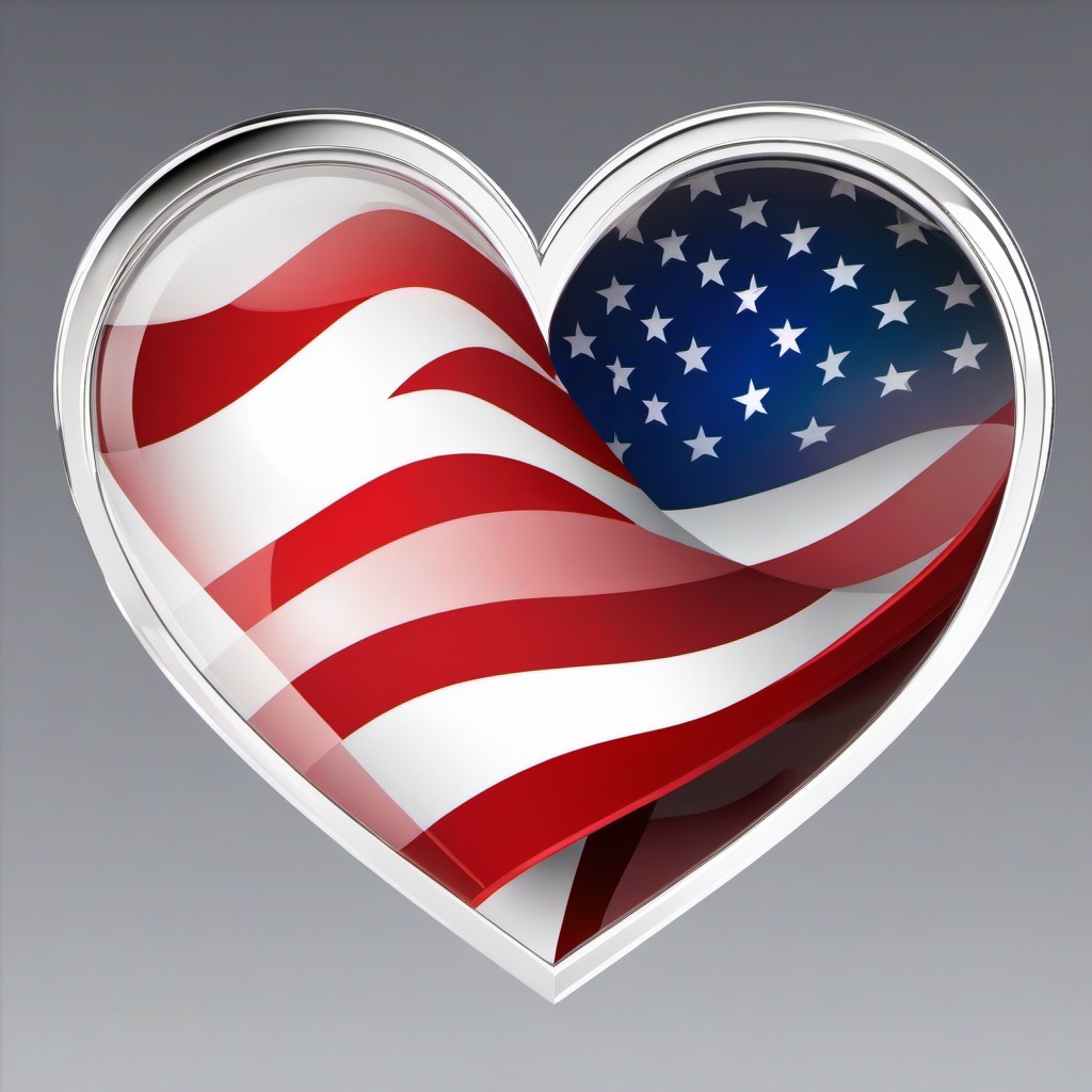 Flag clipart - flag with heart design  vector clipart