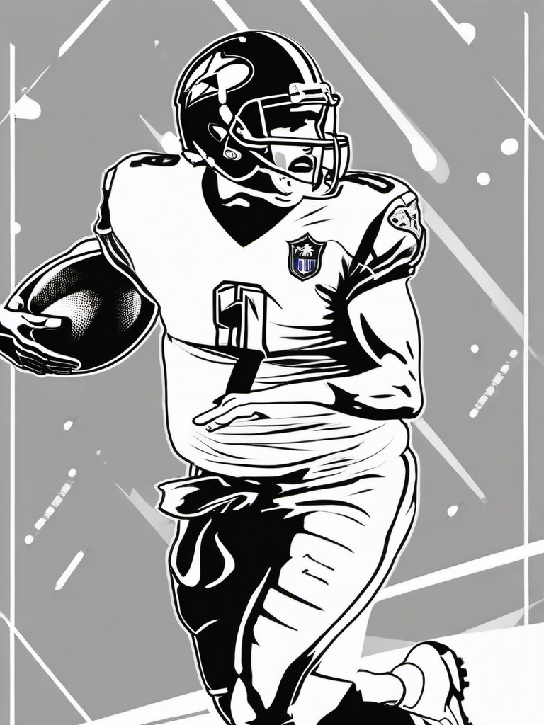 Football with Star Players Coloring Pages - Famous Players on the Field  minimal black outline printable sheet, coloring page