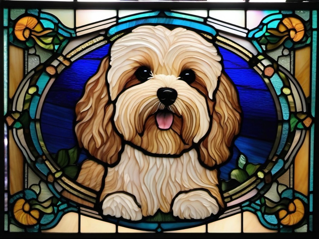 Stained Glass Maltipoo - Maltipoo with fluffy fur  