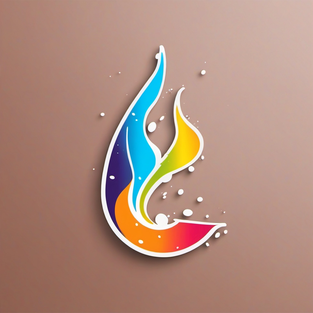 Raindrop Splash Sticker - Splash created by a falling raindrop, ,vector color sticker art,minimal