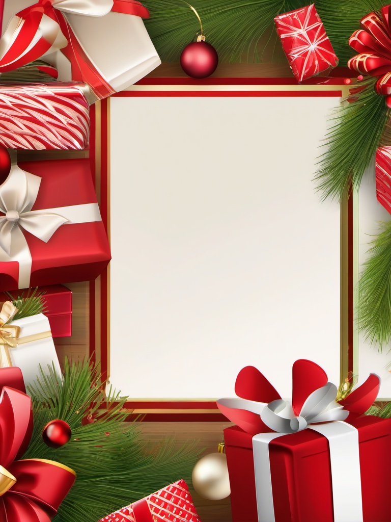 Christmas Border clipart - cheerful border with gift boxes  