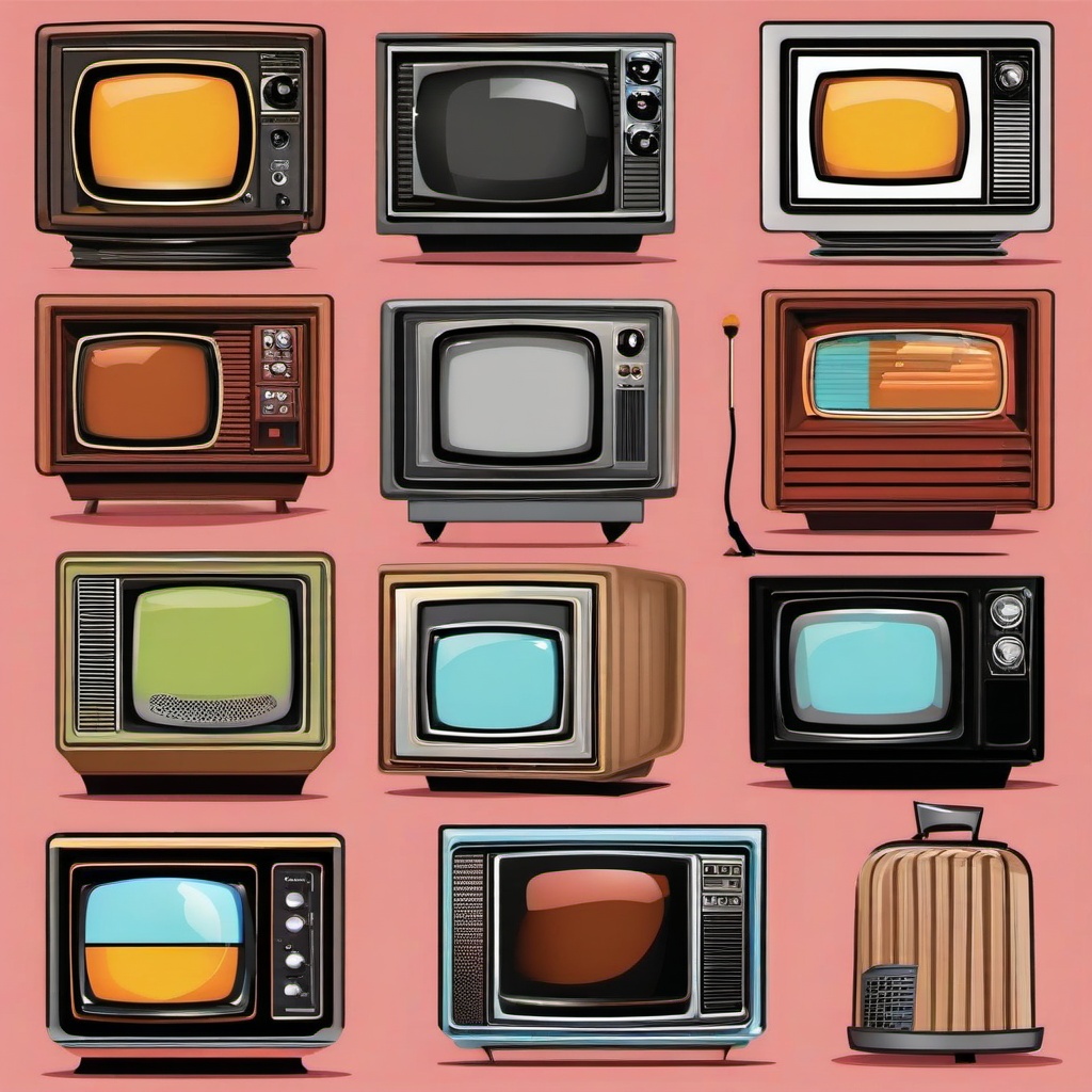 TV clipart - classic sitcom scenes  vector clipart