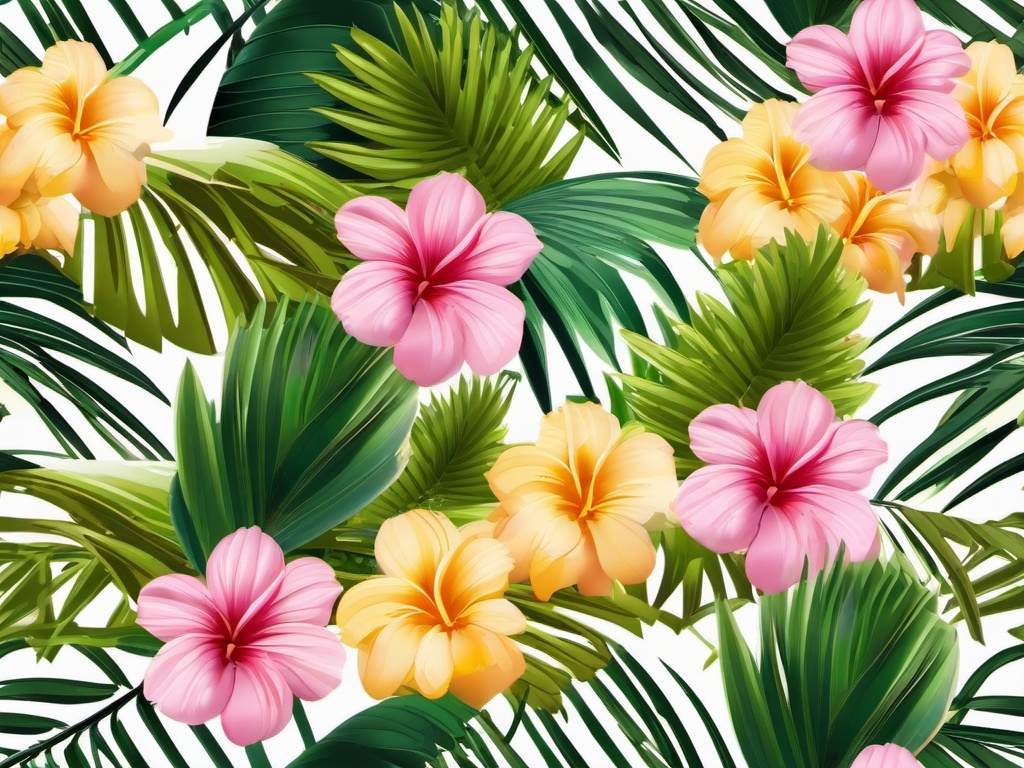 Palm Tree clipart - palm tree with flowers  clipart