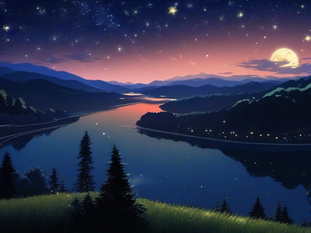 Starry Night Anime Wallpaper  ,desktop background wallpaper