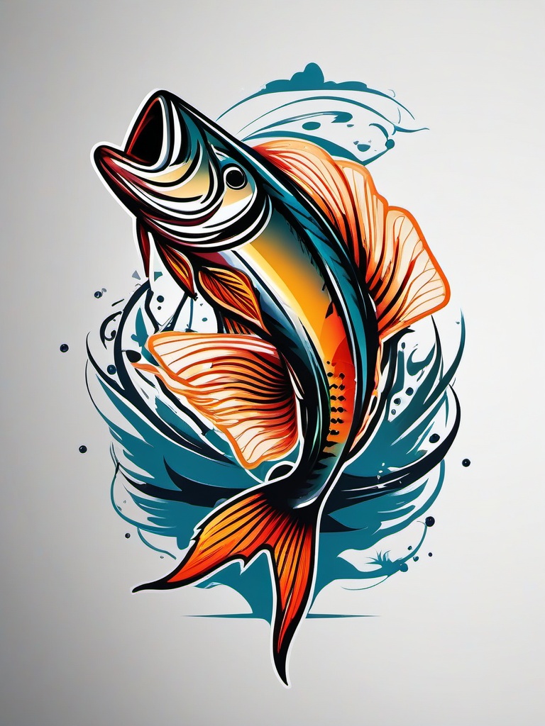 Tattoo Fishing Lures-Bold and dynamic tattoo featuring fishing lures, perfect for fishing enthusiasts and those who appreciate the sport.  simple color vector tattoo