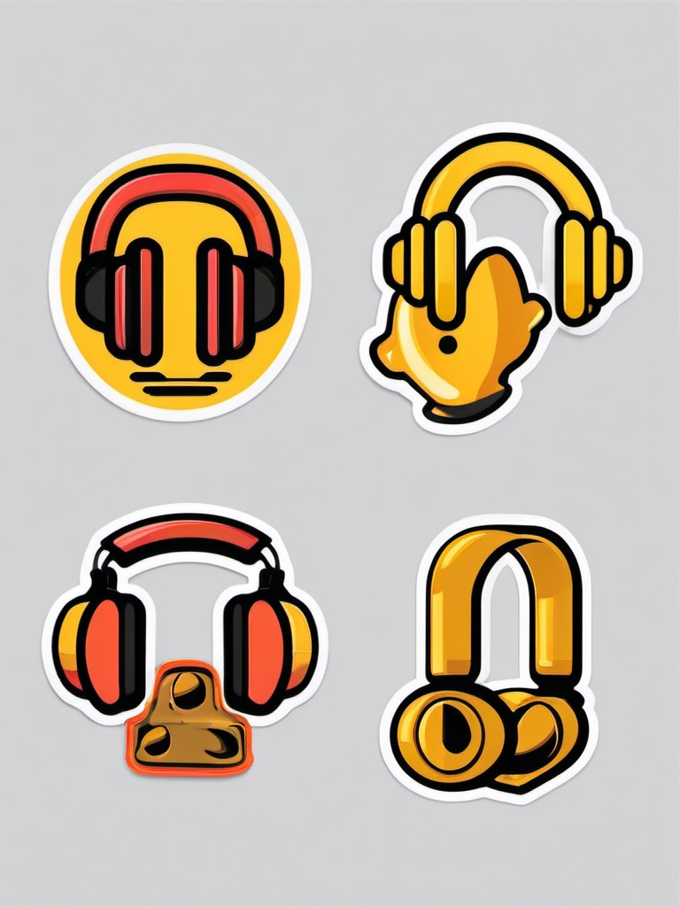 Ear and Sound Waves Emoji Sticker - Auditory immersion, , sticker vector art, minimalist design