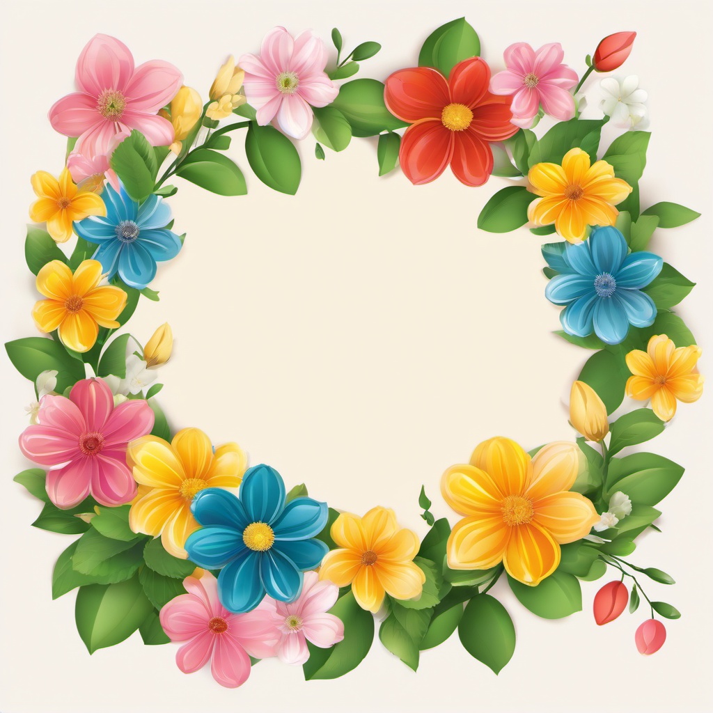 May clipart - blooming flowers representing the month of May  